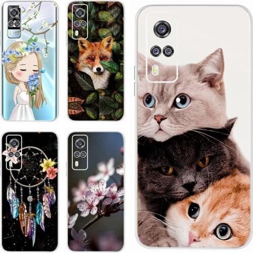 For VIVO Y51 Case Cute Cat Cartoon Cover For Vivo Y51 V2030 Phone Cases Soft Slim Fundas For Vivo Y51 Y 51 2020 Bumper 6.58 inch