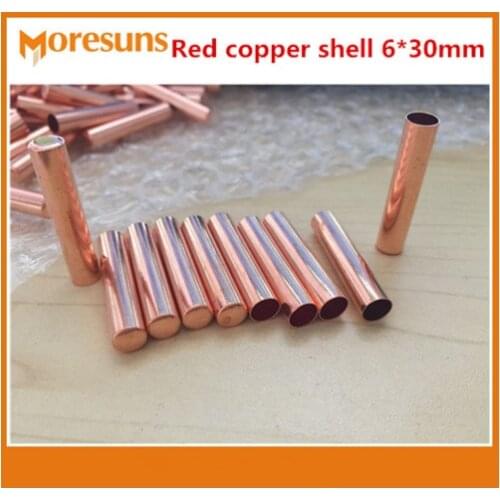 Fast Free Ship 10pcs/lot 6*30mm Red Copper Shell for NTC Temperature Sensor,Thermocouple,RTD,PT100,DS18B20 Sensor Custom Probe