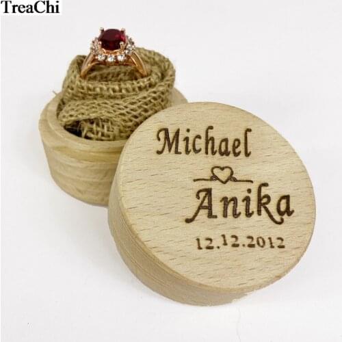 Wooden Ring Box Jewelry Trinket Storage Customizable Name and Date Rings Bearer Blank DIY Joyeros Organizador De Joyas