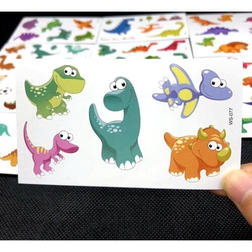 Kid Cartoon Dinosaur Tattoo Stickers Children Body Art Boys And Girls Temporary Tattoos Cute Animal Fake Tattoo Colorful