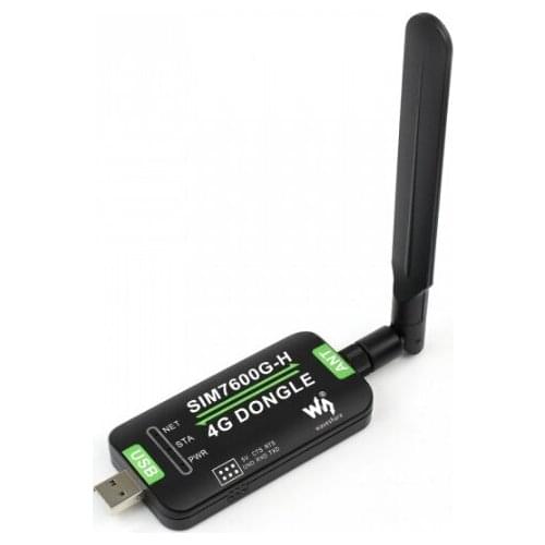 Waveshare SIM7600G-H 4G DONGLE, GNSS Positioning, Global Band Support