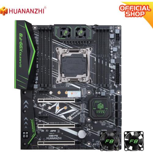 HUANANZHI X99 F8 X99 Motherboard with MOS FanIntel XEON E5 LGA2011-3 All Series DDR4 RECC NON-ECC memory NVME USB3.0 ATX Server