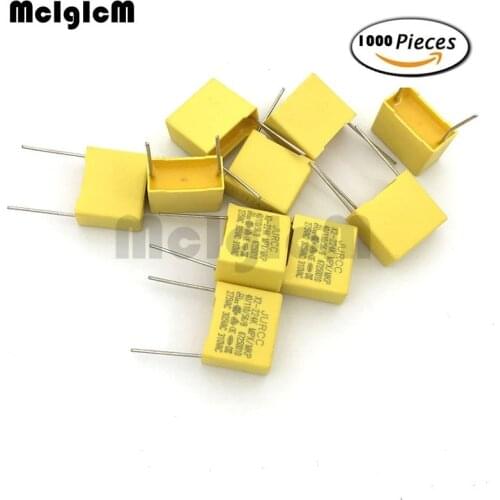 MCIGICM 1000pcs 0.01uF ~ 2.2uF capacitor X2 capacitor 275VAC Pitch 7.5MM ~ 27.5MM X2 Polypropylene film capacitor