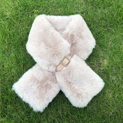 Fashion Autumn Winter Fur Fur Collar Scarf Women Keep Warm Thickening Fur Colorful Cross Winter Scarf