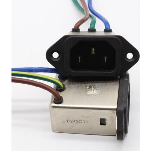 Panel mounting 3 pins ac socket 8A EMI filter 115/250VAC 8A 50/60Hz High & Low Corp. EMI power filter Connector