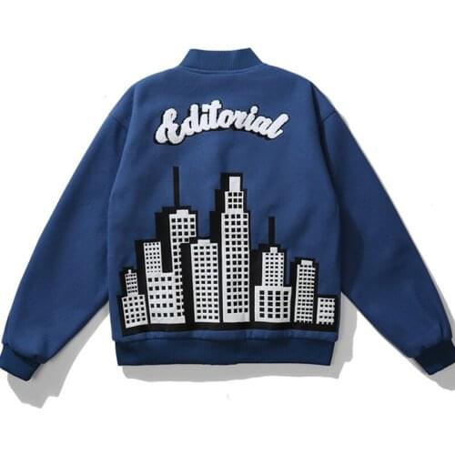 Men Abstract Pattern Embroidery Varsity Jackets Coat Casaco Masculino Couple Preppy Cotton Baseball Jackets Fall Fahion Outwear