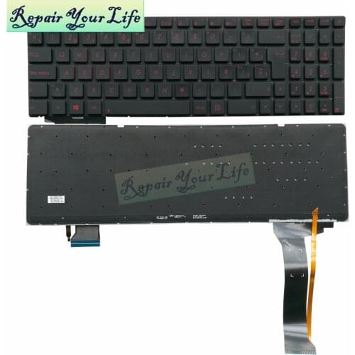 Repair You Life Laptop keyboard for ASUS GL552 GL552VL GL552VW GL552VX GL552JX SP keyboard Spain layout with red backlight New