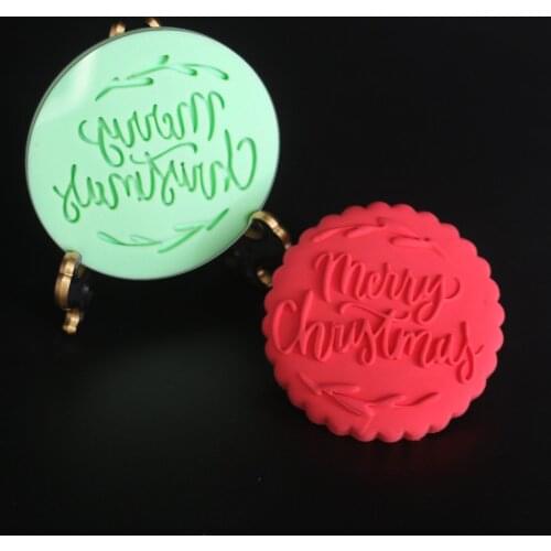 Christmas Letter Embossed Cutter Mold Cake Cookie Cutter Christmas Stamp Fondant Sugarcraft Cake Decorating Tool for Xmas Party