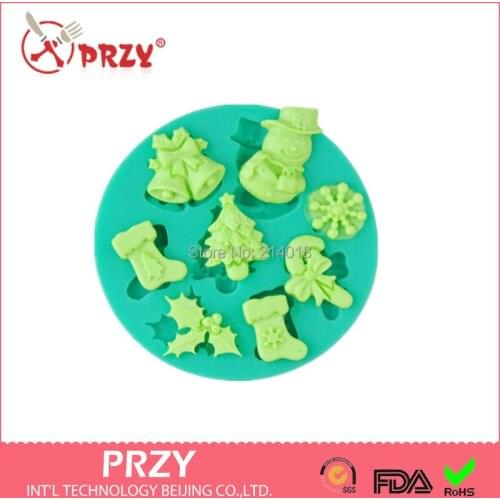 Christmas Shape Chocolate Silicone Mold Fondant Cake Decoration Mold Flowers Molds 100% Food Grade Material Moulds PRZY 001