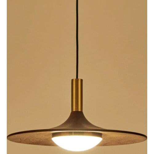 Nordic minimalist walnut chandelier home decoration dining table LED ceiling light indoor lighting