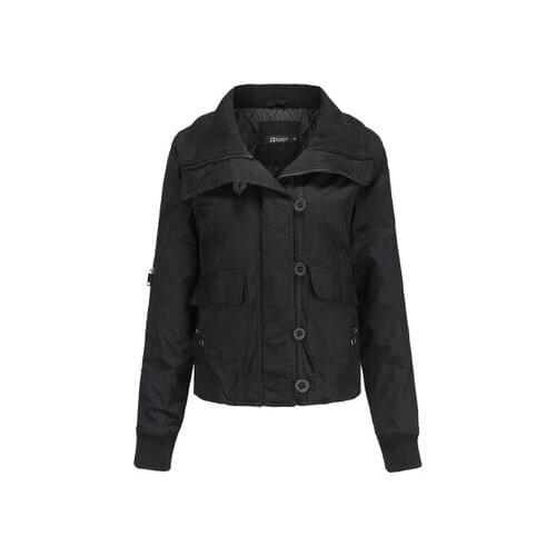 Quilted Cotton Cloth Womens Winter Warm Cotton-Padded Jacket Womens Turtleneck Ribbed Pattern Woman Cotton Dress