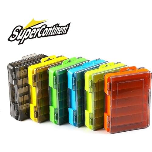 Supercontinent Doublex Sided Fishing Tackle Box 12 Compartments Bait Lure Hook Storage Box Fishing Accessories Plastic Storage C