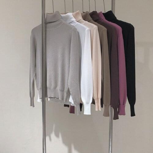 High-necked sweater womens versatile bottoming shirt 2020 new autumn and winter foreign womens knitted sweater