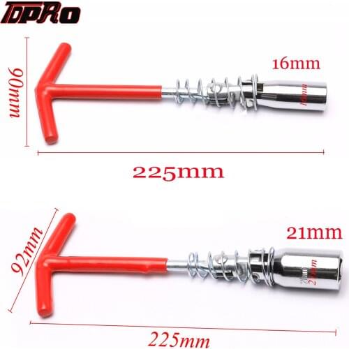 TDPRO 16mm 21mm Universal Spark Plug Spanner Socket Wrench T-Bar Removal Tool T-Handle Hardware Installation Repair Hand Tools