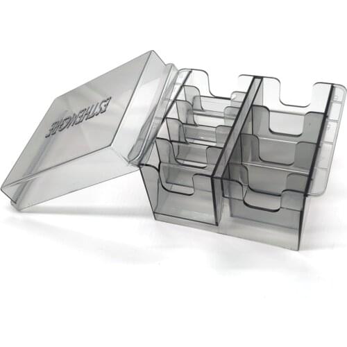 Universal Limit Comb Storage Box, Transparent Gray 8 Calipers Box With Comb Barber Shop Hair Comb Organizer Hairdressing Tools