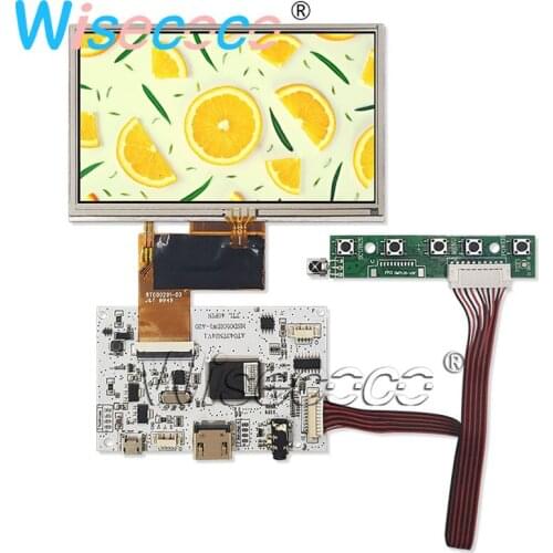 Wisecoco 5" 480*272 TFT LCD Screen Display AT050TN33 V.1 + Resistive Touch Panel with 40PIN FPC HDMI Audio Controller Board