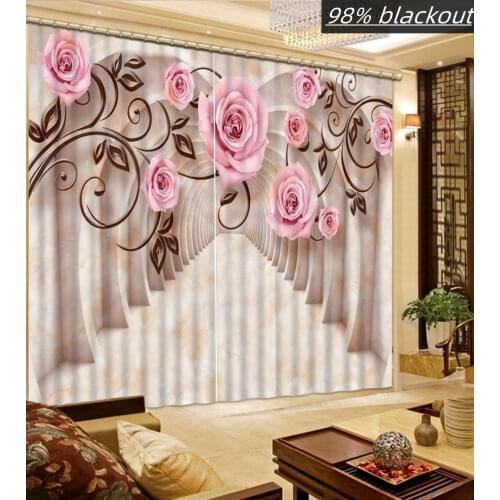 Curtains home decor customize photo curtains 3d Marble flower living room bedroom print curtains