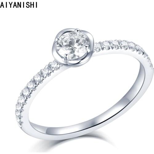 AIYANISHI Wedding Rings For Women Flower Sona Diamond Ring Luxury Engagement Bridal Rings Anel Accessories Gifts Drop Shipping