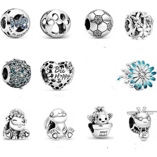 Authentic 925 Sterling Silver We Can Do Anything With Crystal Charm Bead Fit Women fashion Bracelet & Necklace Jewelry