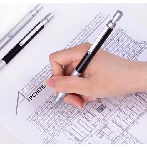 1pcs Sketch Mechanical Pencils with lead for Drawing 0.5/0.7/0.9mm Metal Low barycenter Automatic Pencil