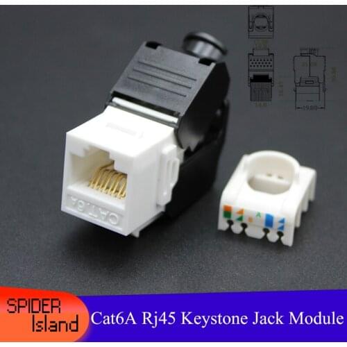 100pcs Cat6A Keystone Jack Rj45 Connector Module Network Cable Ethernet New High quality Cat 6A Black White Module
