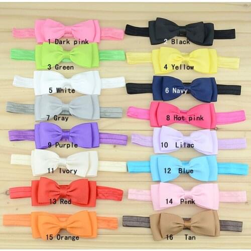 100 pcs/lot , Baby Toddler Girls Ribbon Bow Headbands, Double Layer Hair Bows Headwear