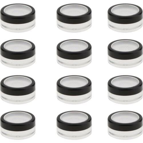 12x Empty Refillable Cosmetic Jar Pot Loose Face Powder Sifter Fall Box Case