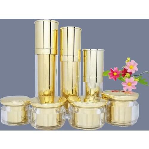 20g 30g 40 50g 60g Reverse Side Gold Acrylic Cream Jar Empty Cosmetic Container Jar Lotion 30 50 80 120 ml Pump Bottle