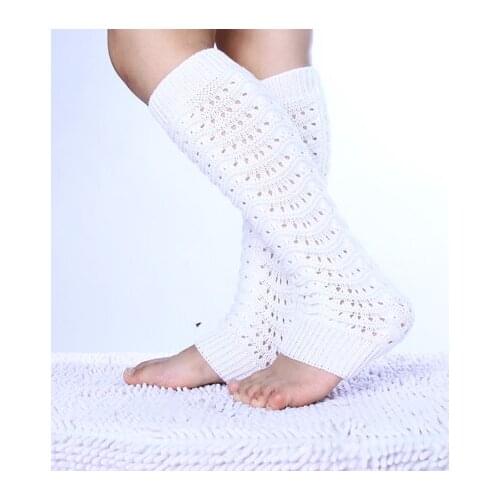 2016 Women solid wave Knitted leg warmers Boot Cuffs Toppers Boot Socks Crochet booty Gaiters 5 colors 23pairs/lot #3875