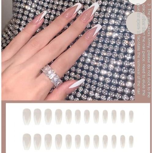 24Pcs/Set Detachable Nail Tip French Style Colorful Fashion Women Fake Full Tip False Press On Nail накладные ногти for Manicure