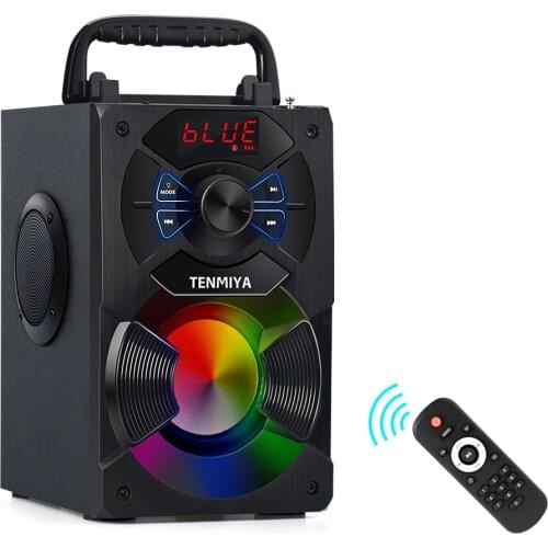 TOPROAD Bluetooth Speaker Portable Wireless Stereo Subwoofer Bass Speakers with RGB Lights Support FM Radio AUX Remote Control