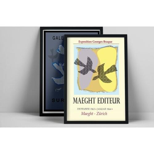 Georges Braque Grand Palais, Georges Braque exhibition print, exhibition poster, cubism, Georges Braque print, Exhibition poste