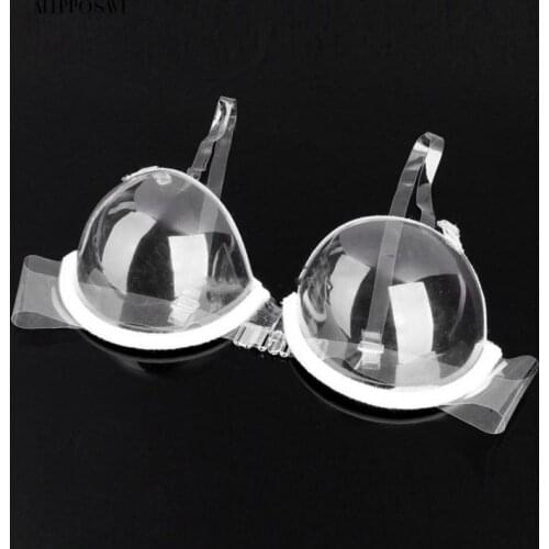Women Sexy White Color Cup Bras One-Time Use Transparent Plastic Underwear Bras Seamless Push Up Wedding Party Underwear Bras