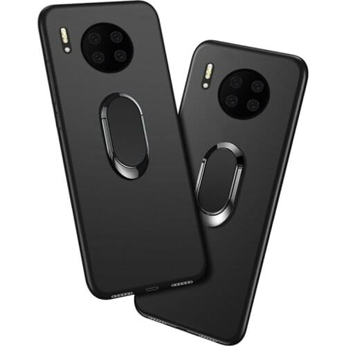 Cover For Huawei Mate 30 Pro Case Red Blue Black Classic Finger Ring 360 Degree Rotation Soft Silicon