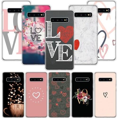 I Love you Pink Heart Phone Case For Samsung Galaxy S10 S20 S21 S9 S8 S7 Note 10 20 9 8 FE J4 J6 Ultra Plus Lite Pro + Edge Cove