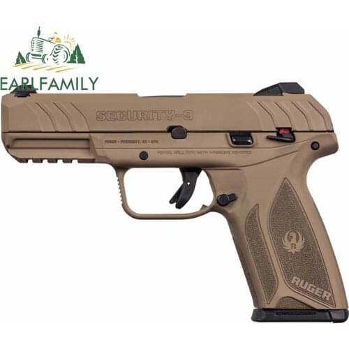 EARLFAMILY 13cm x 9.1cm for Escoriar Pistol Vinyl Car Sticker Car Accessories Graffiti Stickers Custom Printing Laptop Decals