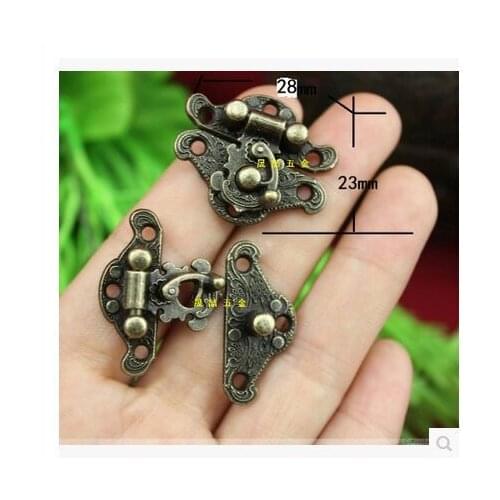 Freeshipping50pcs/lot Hardware accessoriesBuckles woodenbox Hasp lock RetroJewelry boxes Latch Boxes lock Locking buckle 28*23mm