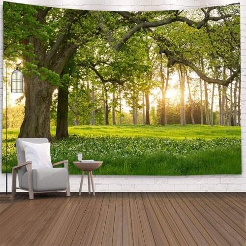 Natural Scenery Tapestry Forest Plant Landscape Tapestry Wall Hanging Throw Bedspread Home Decor