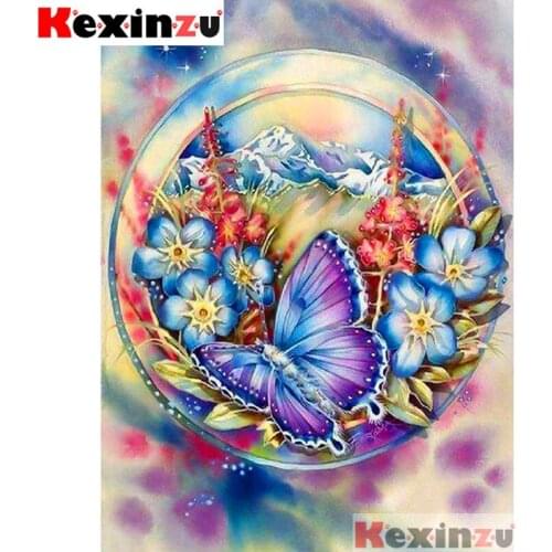 Full Square Round Diamond 5D DIY Diamond Painting "butterfly flower" Diamond Embroidery Cross Stitch Rhinestone Mosaic Painting
