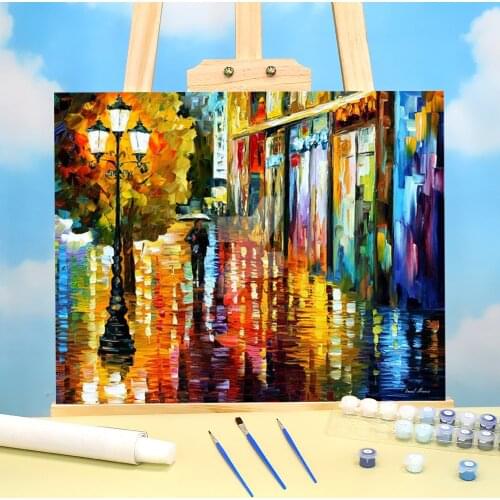 Lost In The Rain Paint By Numbers Set Oil Paints 40*50 Painting On Canvas Handmade For Adults Handicraft
