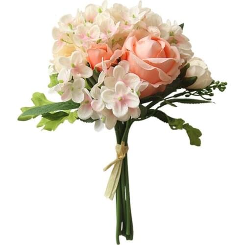 Beautiful Rose bouquet Artificial Silk Flowers flores home party spring wedding decoration Mariage fake Flower Botany Wall