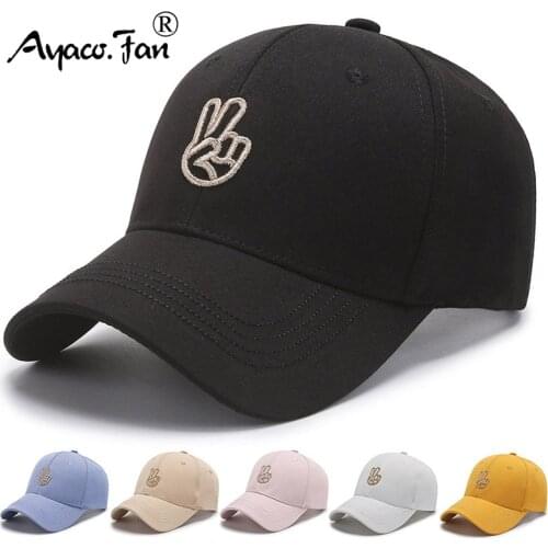 Summer Women Men Embroidered Cute Gesture Baseball Cap Solid Snapback Sunhat Outdoor Fishing Hip Hop Baseball Hats Casquette