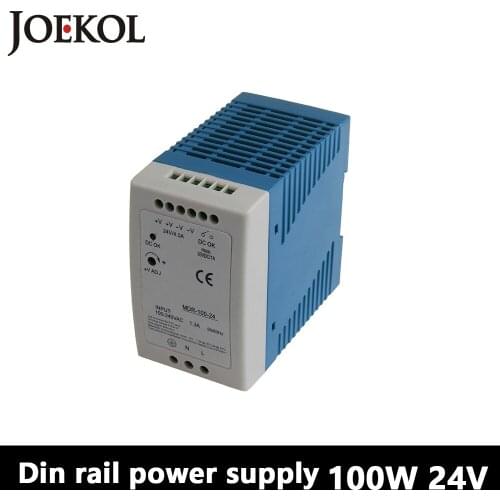 MDR-100 Din Rail Power Supply 100W 24V 4.2A,Switching Power Supply AC 110v/220v Transformer To DC 24v,ac dc converter