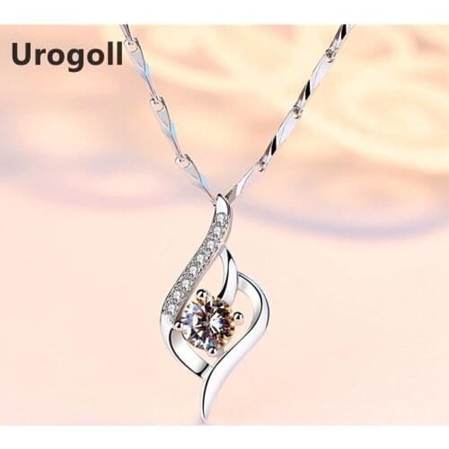 Trendy Fine Jewelry Pendant Necklaces For Women Anniversary Jewelry 925 Silver Jewelry AAA Zirconia Necklace Gift
