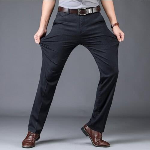 Mens wear, 2021 summer pants, thin business viscose elastic silky casual pants men, trousers men, non-iron mens pants