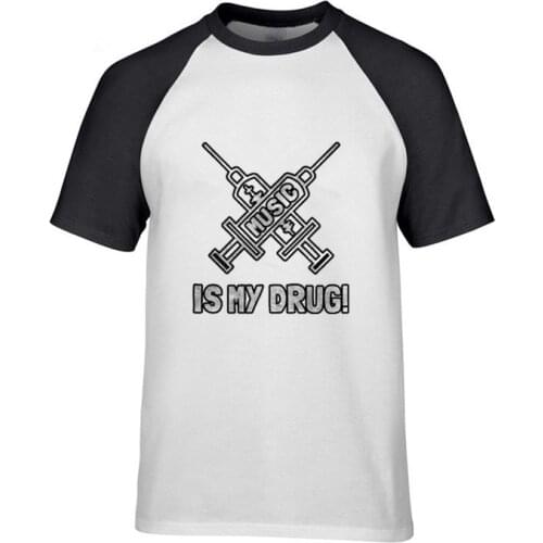 Music Is My Drug - Love Music Men t-shirts t shirts tshirts Oem Casual Tees Basic Light up Pocket New york Wholsell Fashionable