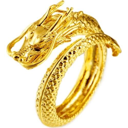 New Male And Female Personality Exaggerated Dragon Ring Fashion Open Couples Wedding Rings
