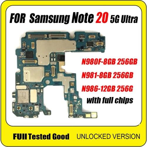 Original Unlocked For Samsung Galaxy NOTE 20 5G Ultra N980F N981 Motherboard,Good Tested For Samsung Galaxy Note 20 Logic Board