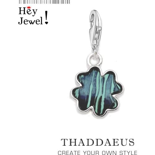 Green Cloverleaf Charms Pendant Europe Jewelry Accessories 925 Sterling Silver Fashion Jewelry Lucky Gift For Women Men