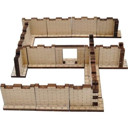 Dungeon Brick Walls (Set of 16) Wood Laser Cut 2" x 1" 3D Modular Terrain Tiles 28mm Scale